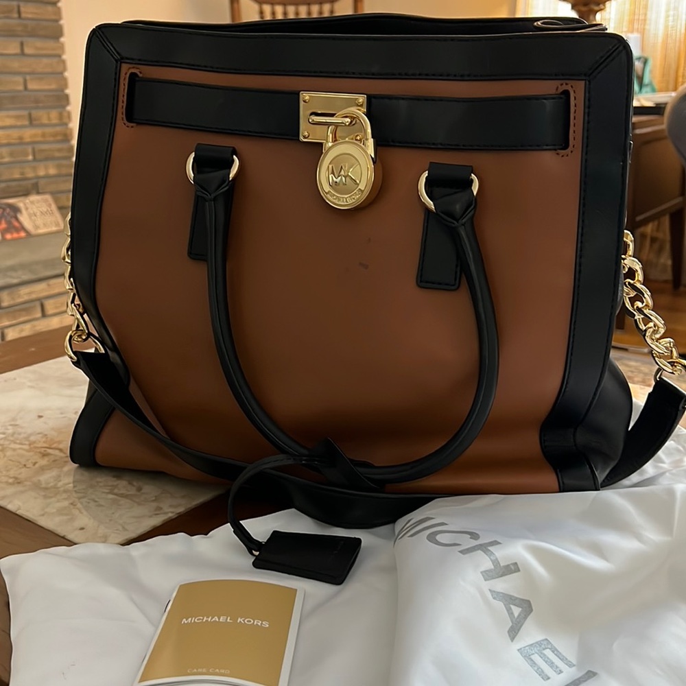 Michael Kors North South Two Tone Leather Tote